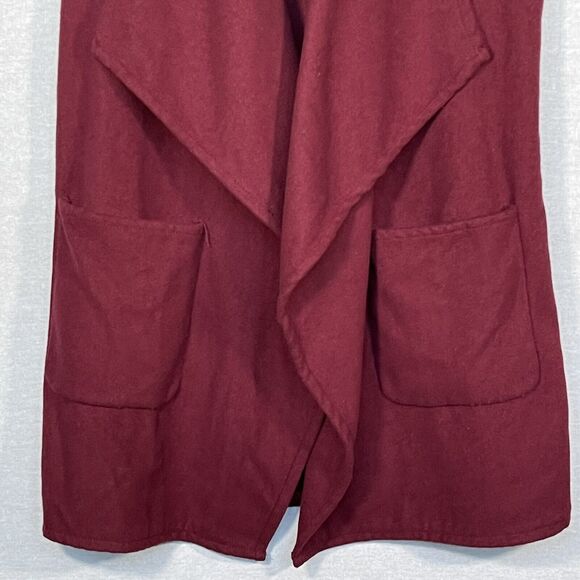 Stradivarius Sleeveless Oversized Open Cardigan Women Size‎ S Red Pockets - Picture 3 of 10